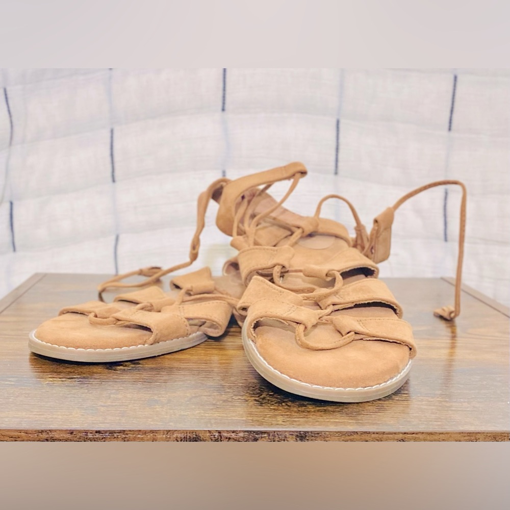 Old Navy - Gladiator Sandals - Tan - Faux Suede